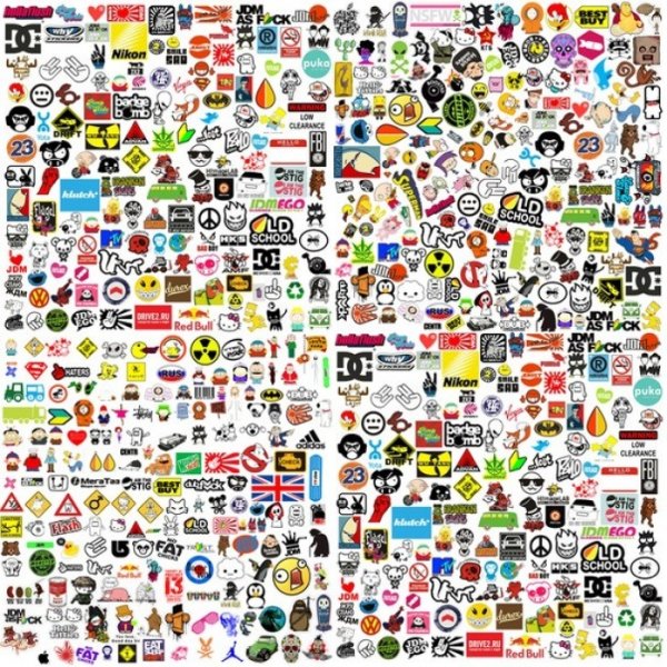 Наклейки для распечатки много