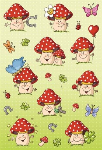 Ткань с мухоморами