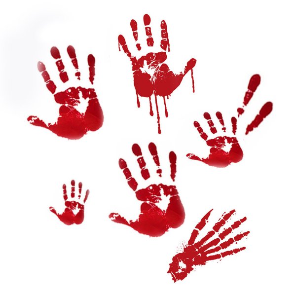 Окровавленный отпечаток руки