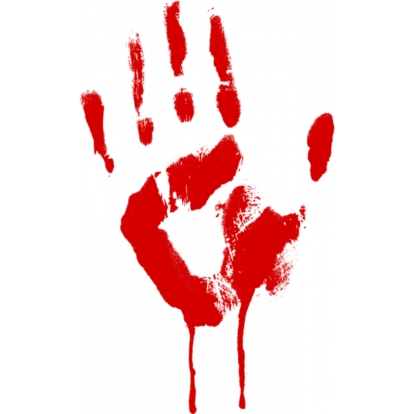 Кровавый отпечаток руки
