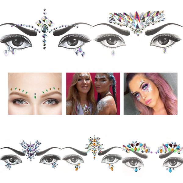 Жемчужные наклейки на лицо