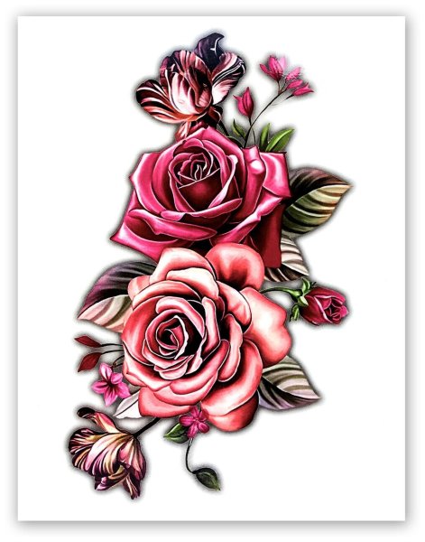 Переводные тату цветы