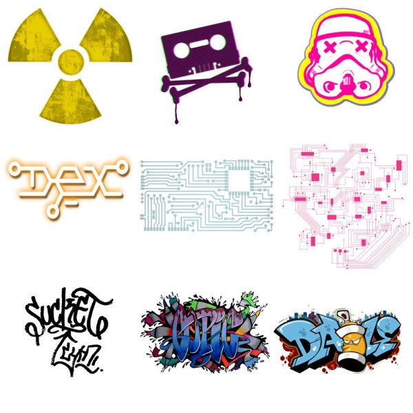 Киберпанк наклейки