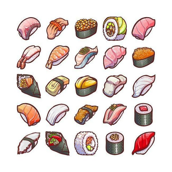 Стикеры с едой суши