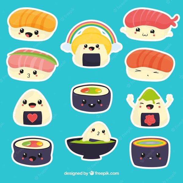 Раскраски кавайные суши