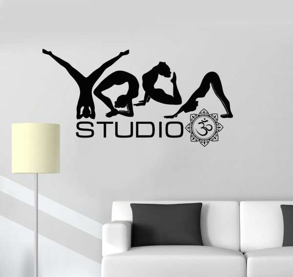 Наклейки на стены в студии йоги