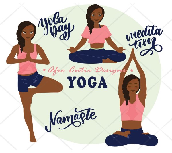 Девушка йога стикер