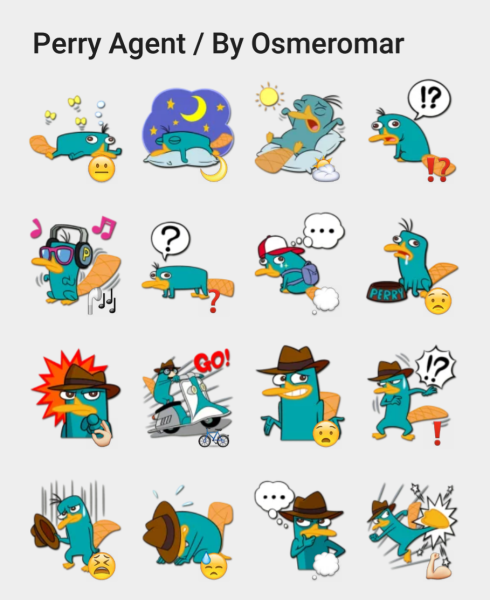 Стикеры телеграм с Перри утконосом