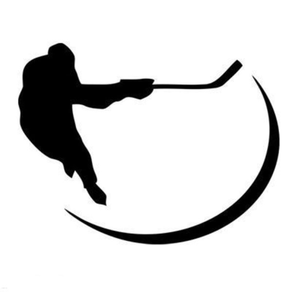 Силуэт хоккеиста для наклейки