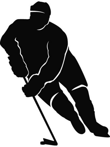 Хоккеист силуэт
