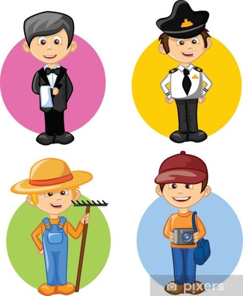 Профессии с наклейками