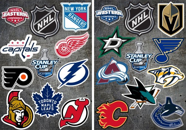 Наклейка НХЛ С хоккеистом