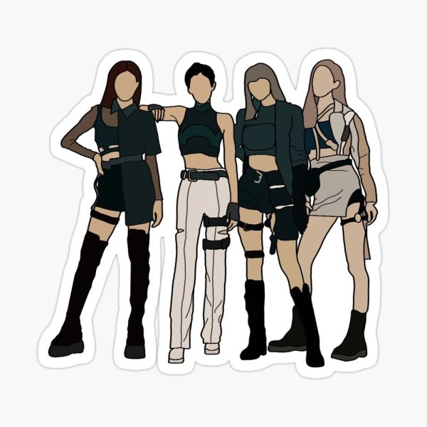 Чиби наклейки Блэк Пинк