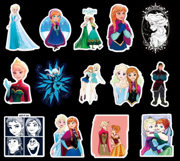 Стикеры наклейки принцесса Эльза