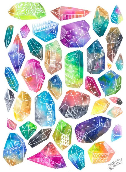 Набор стикеров Кристаллы