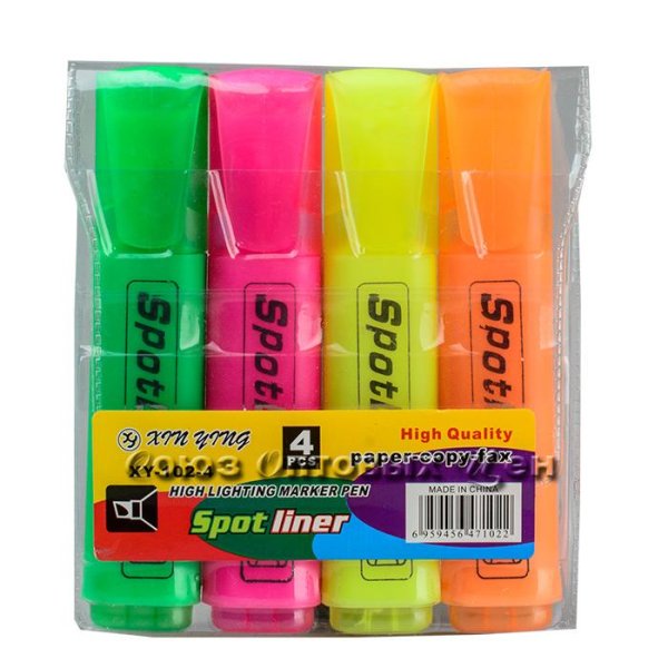 Маркер текстовыделитель ququ 4 цв rm1520-4