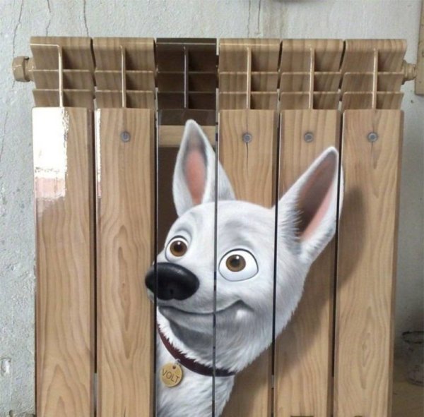 Аэрография на батареях отопления