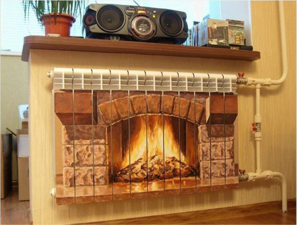 Радиатор в виде камина