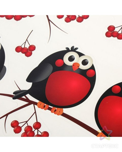 Наклейки оформительские Снегири