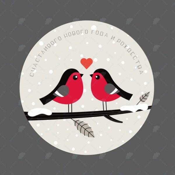 Набор наклеек Снегири