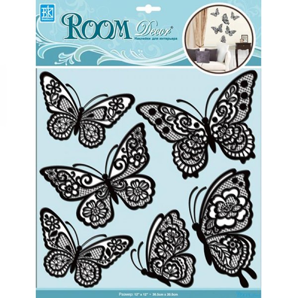 Наклейки декоративные Room Decor Bestkom бабочки №3 3d 30,5x30,5 6 штмм