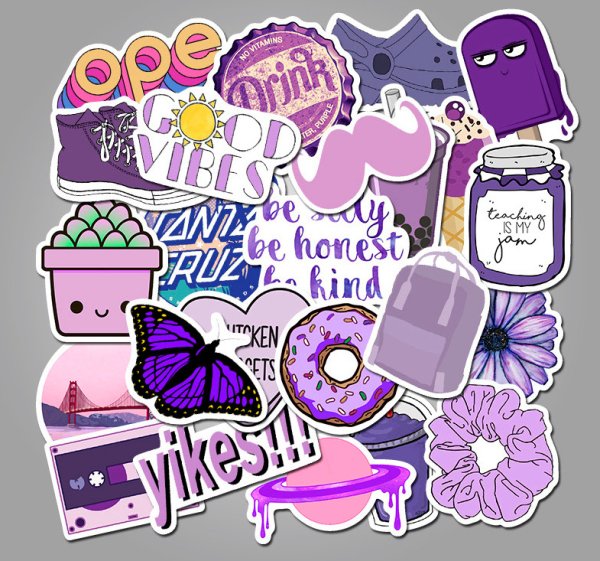 Фиолетовые наклейки