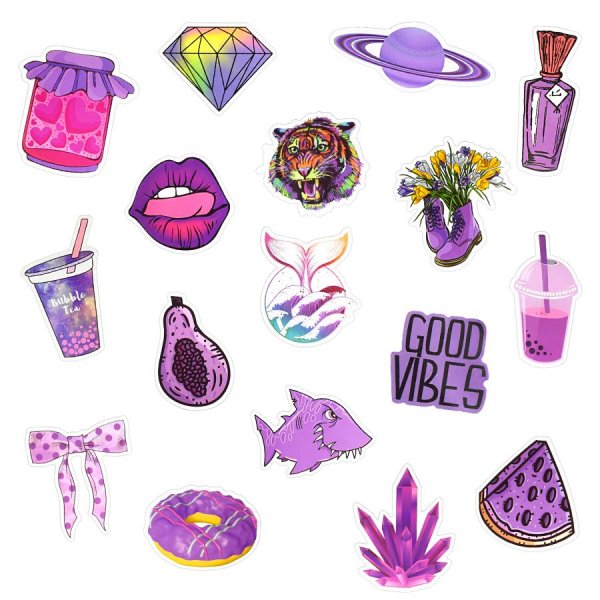 Сиреневые наклейки для распечатки