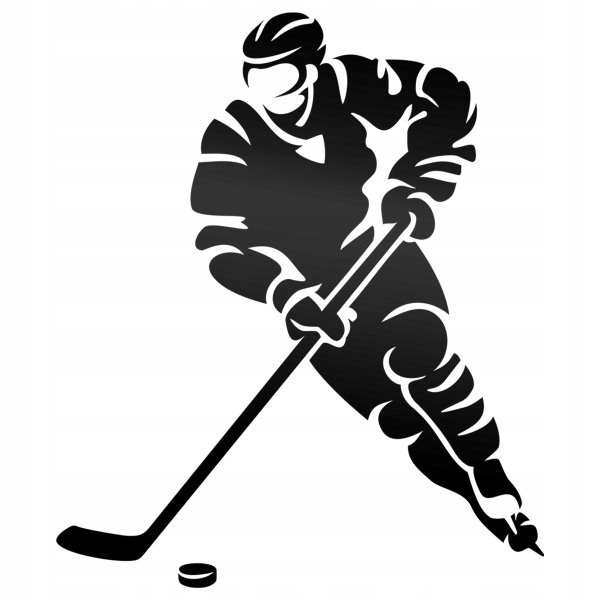 Силуэт хоккеиста с клюшкой