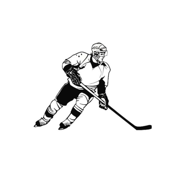 Силуэт хоккеиста с клюшкой