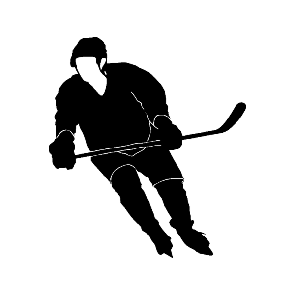 Силуэт хоккеиста с клюшкой