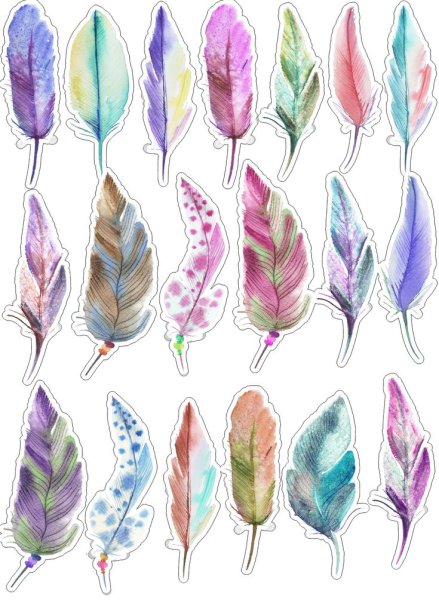 Акварельные наклейки