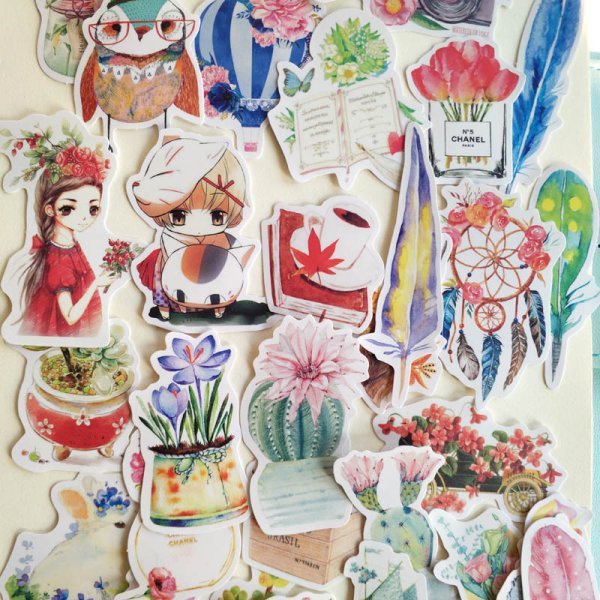 Наклейки акварель