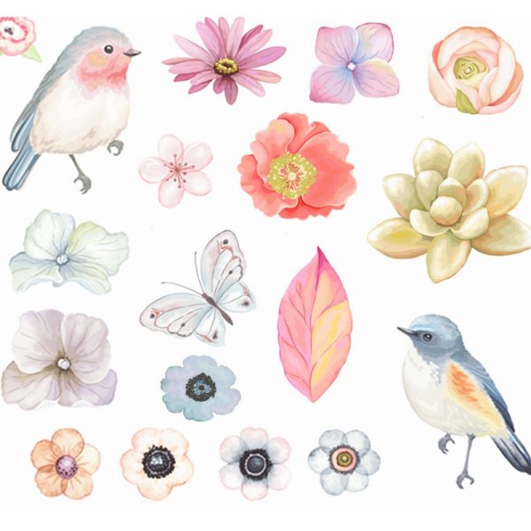 Акварельные наклейки
