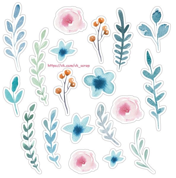 Красивые наклейки акварелью