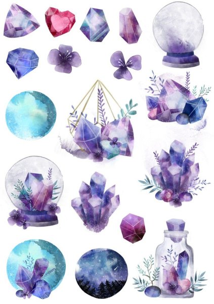 Фрукты для наклеек Акварельные