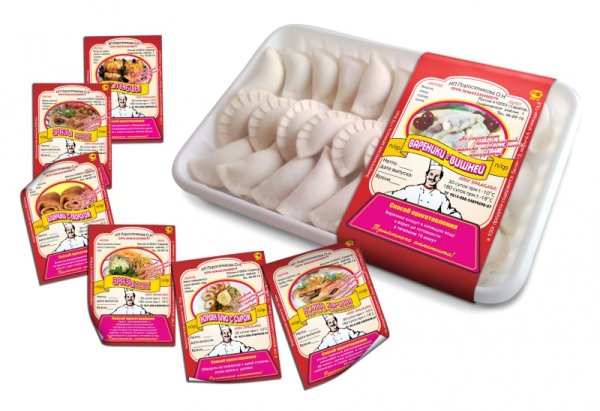 Этикетка на вареники полуфабрикат