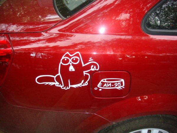 Наклейка кот на бензобак