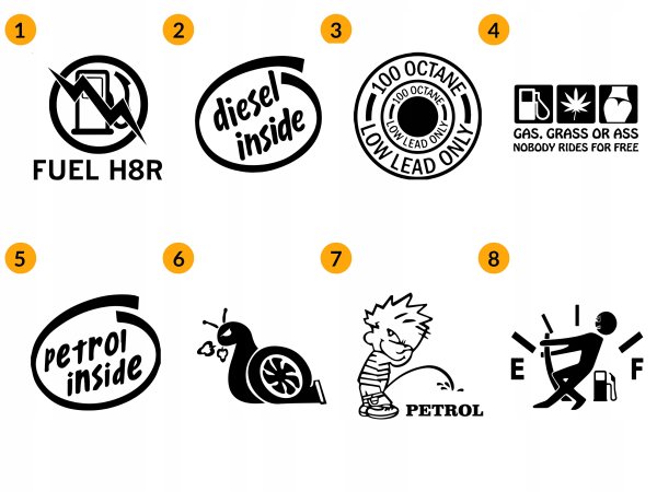 Наклейки на бак авто