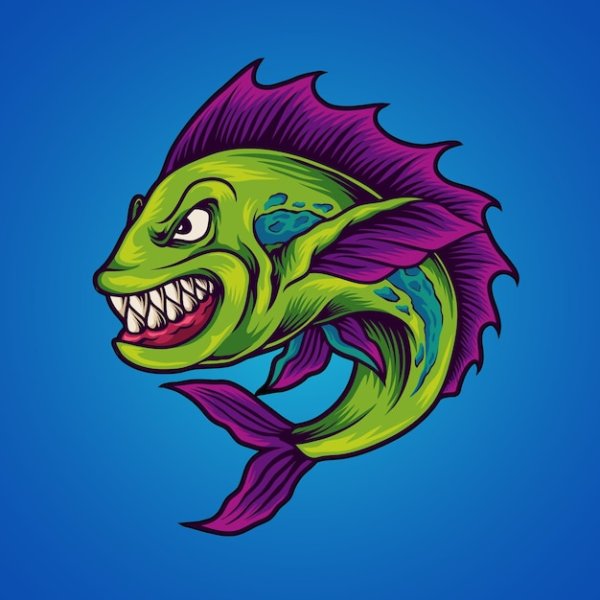 Пиранья трафарет