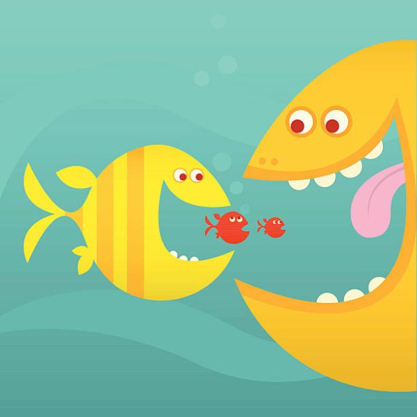 Картина рыбки едят рыбки