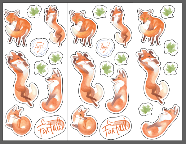 Наклейки с лисами