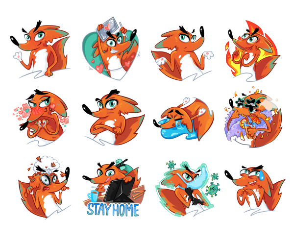 Стикеры с лисами