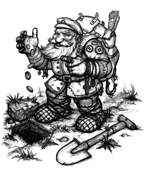 Шарж с металлоискателем