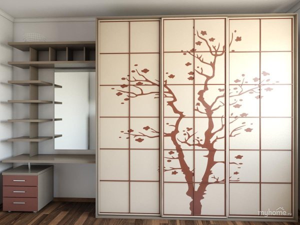 Шкаф купе с рисунком