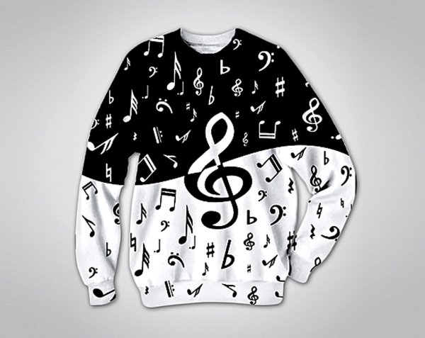 Черное худи с белым принтом