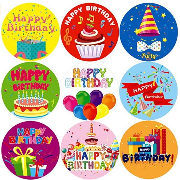 Наклейки "день рождения"
