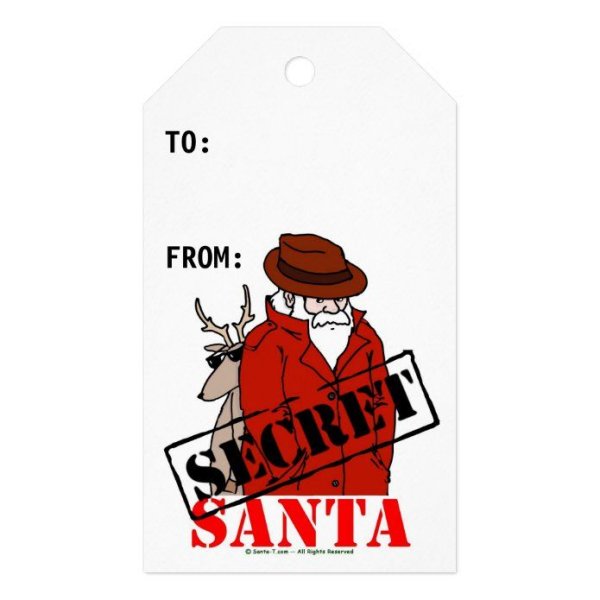 Тайный Санта бирка на подарок