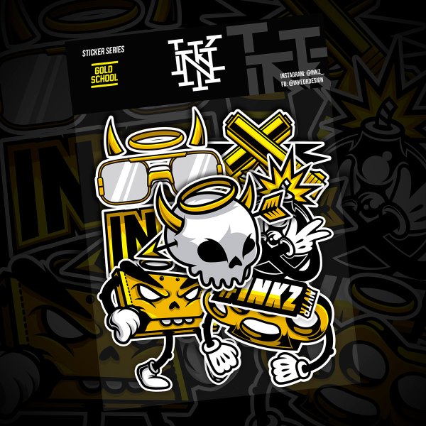 Наклейка Gold скул