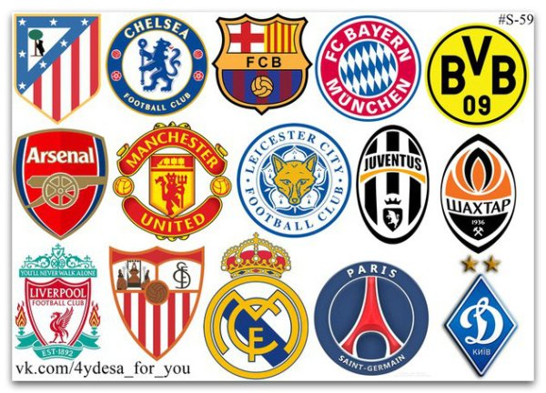 Стикеры футбольных клубов