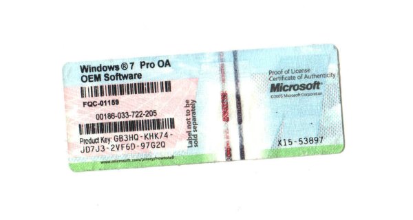 Ключ активации Windows 7 Pro OEM